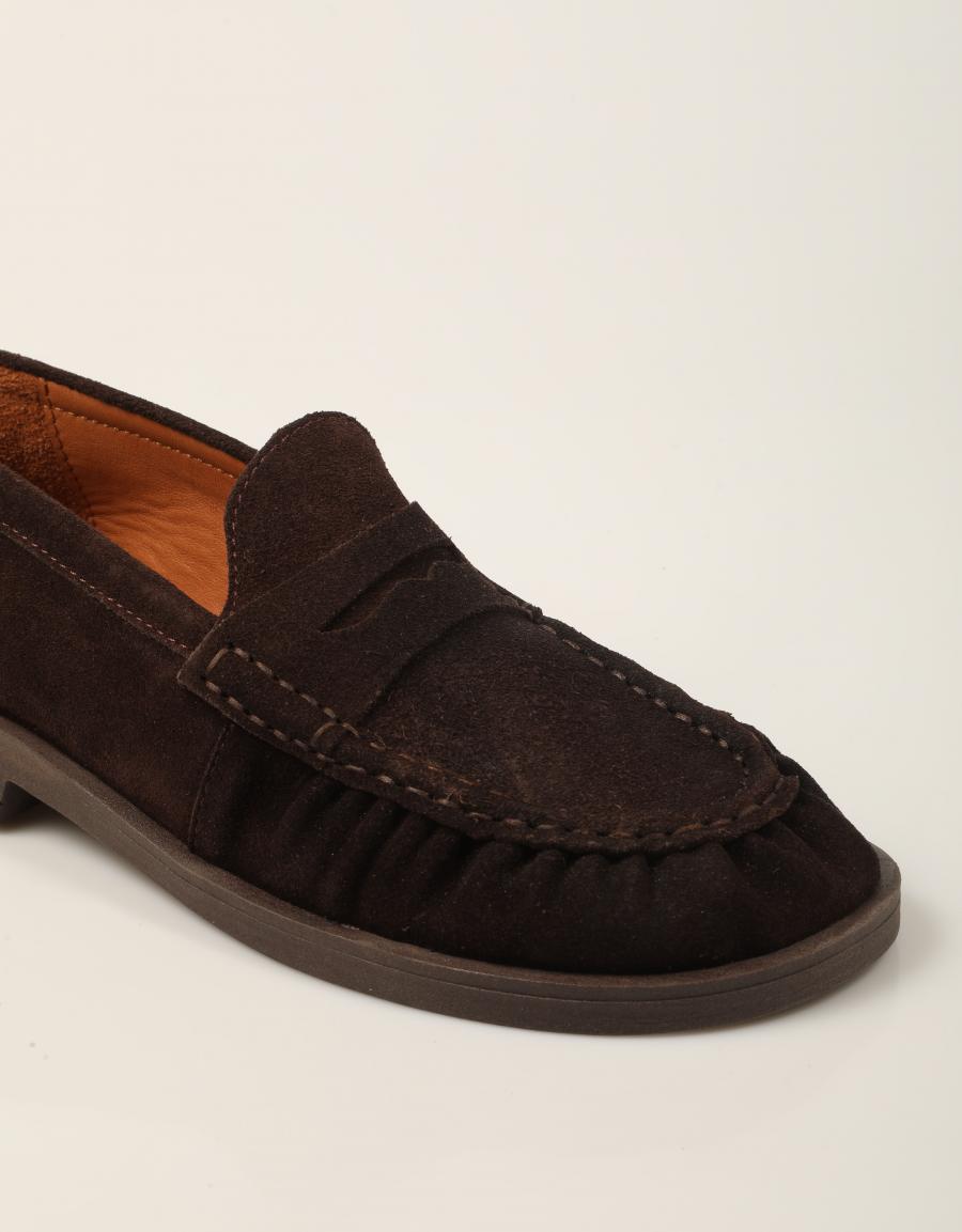 MOCASINES REBECCA HOPE MOCASIN BITTER SUEDE-BROWN en color Marron