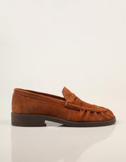 MOCASINES REBECCA HOPE MOCASIN COGNAC SUEDE en color Cuero