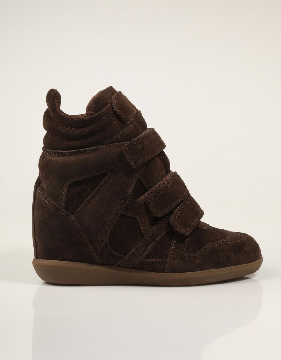 BOTINES TOP 3 ZAPATILLA CUÑA MOKA en color Marron