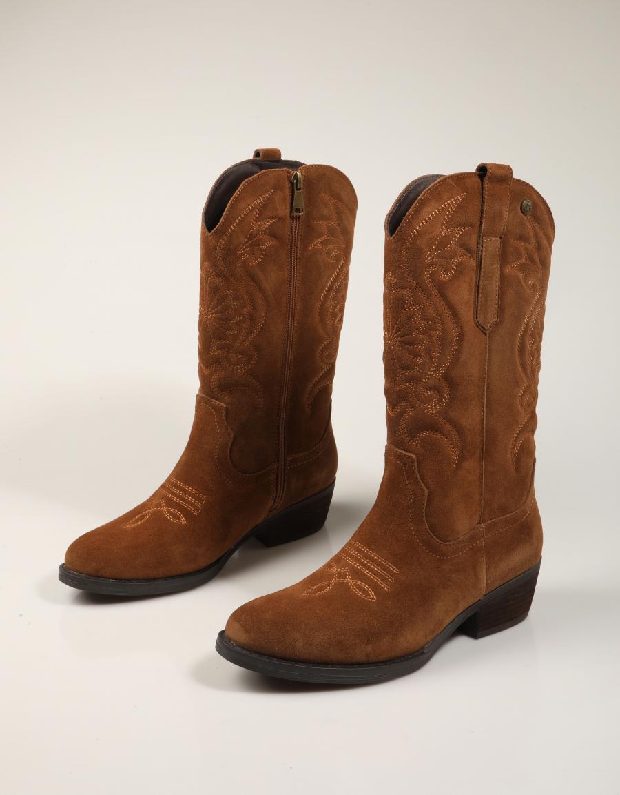 BOTINES TOP 3 CAMEL en color Cuero