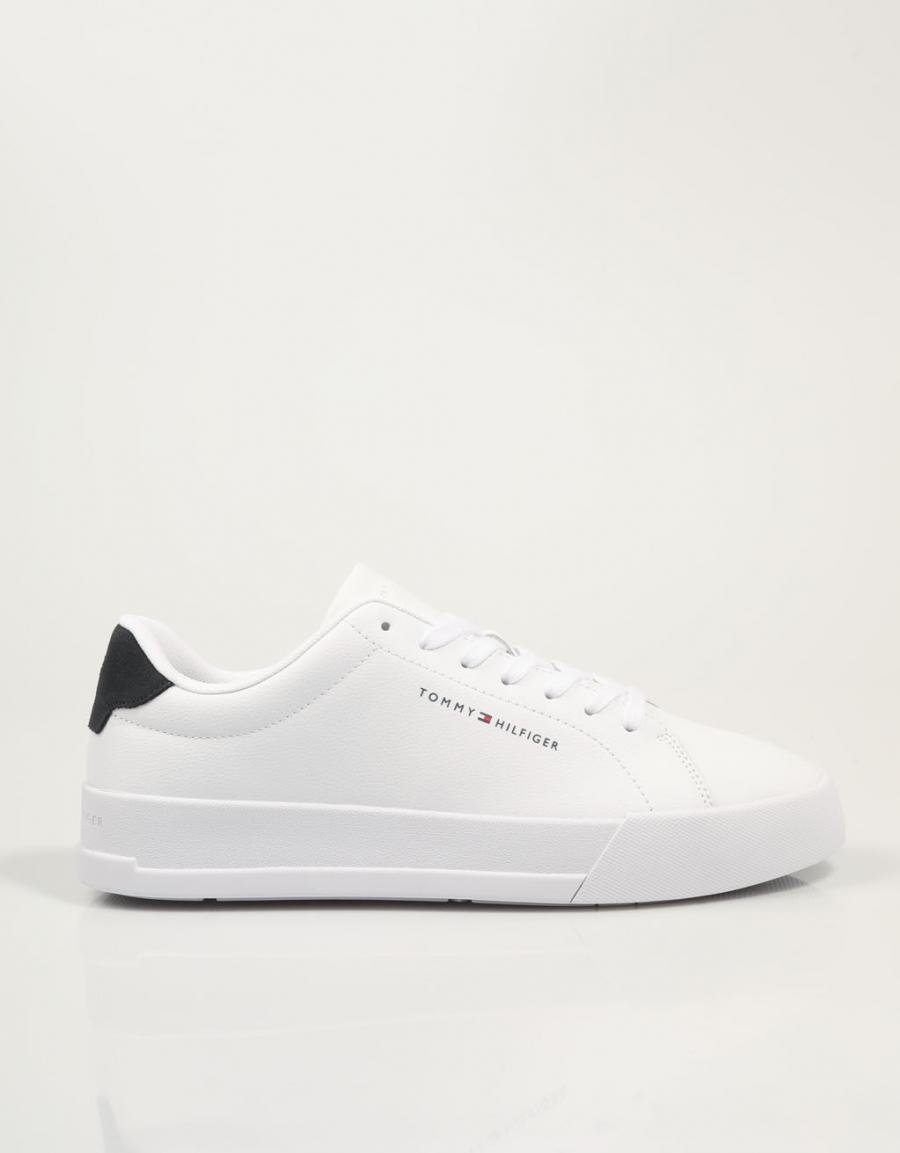 TOMMY HILFIGER Th Court Leather Grain Ess Branco